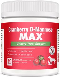 Cranberry D-Mannose MAX Urinary Tract Support Granules Supplement for Dogs, 90 Doses