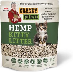 Cranky Frank Hemp Kitty Litter Unscented Non-Clumping Hemp Cat Litter, 15-lb bag, 10-L slide 1 of 3