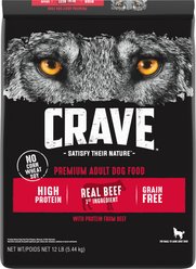 Crave High Protein Beef Adult Grain-Free Dry Dog Food, 12-lb bag