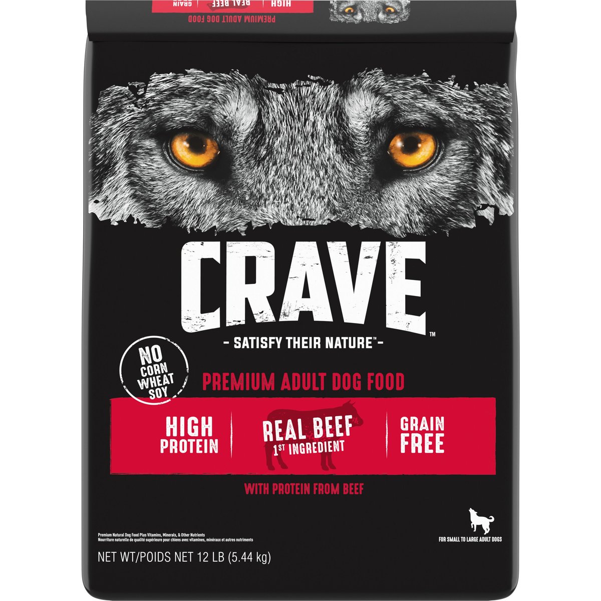 Crave High Protein Beef Adult Grain-Free Dry Dog Food, 12-lb bag