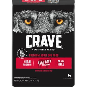 Crave High Protein Beef Adult Grain-Free Dry Dog Food, 12-lb bag