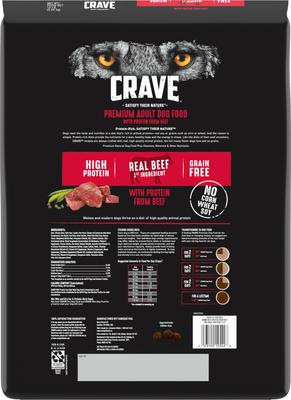 Show full view: Crave High Protein Beef Adult Grain-Free Dry Dog Food, 12-lb bag slide 3 of 11