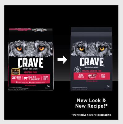 Show full view: Crave High Protein Beef Adult Grain-Free Dry Dog Food, 12-lb bag slide 10 of 11