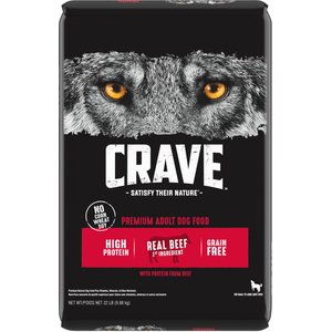 Crave High Protein Beef Adult Grain-Free Dry Dog Food, 22-lb bag