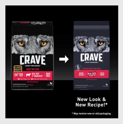 Show full view: Crave High Protein Beef Adult Grain-Free Dry Dog Food, 22-lb bag slide 10 of 11