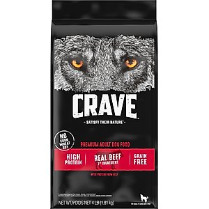 Crave High Protein Beef Adult Grain-Free Dry Dog Food, 4-lb bag
