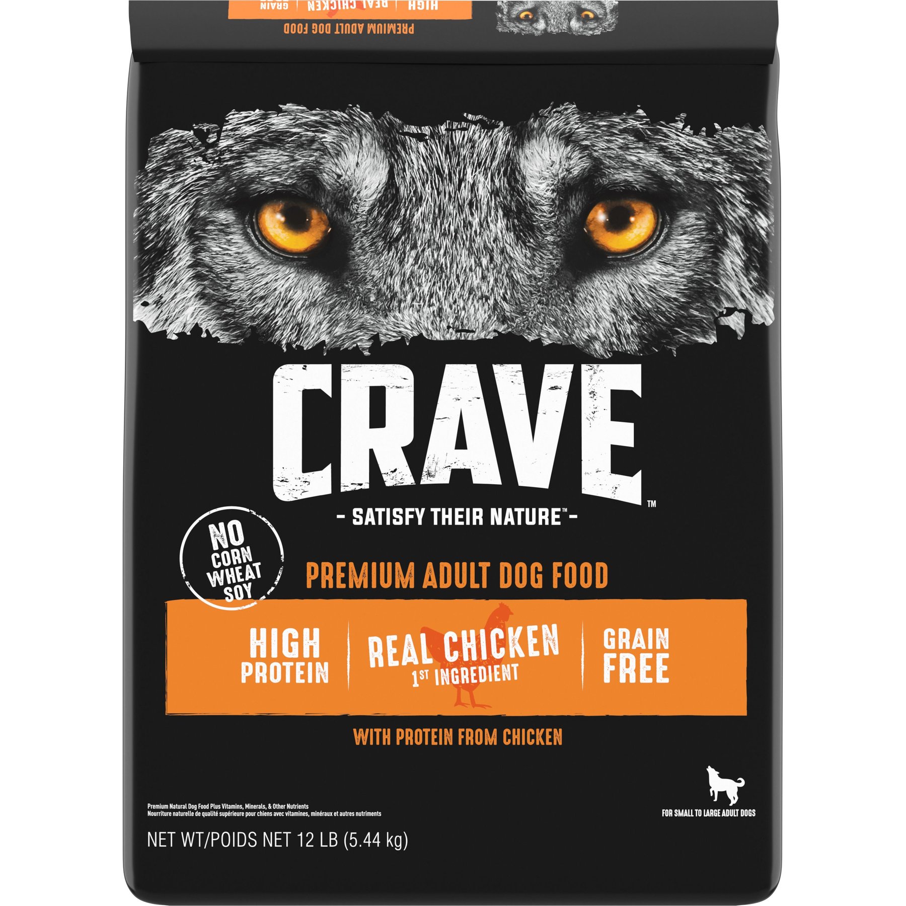 Crave High Protein Chicken Adult Grain-Free Dry Dog Food, 12-lb bag