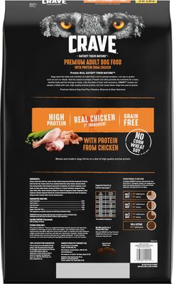 Show full view: Crave High Protein Chicken Adult Grain-Free Dry Dog Food, 30-lb bag slide 3 of 13