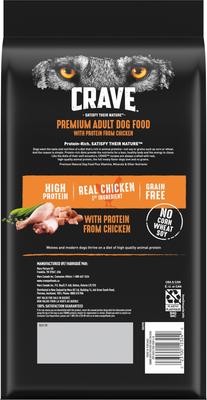 Show full view: Crave High Protein Chicken Adult Grain-Free Dry Dog Food, 4-lb bag slide 3 of 13