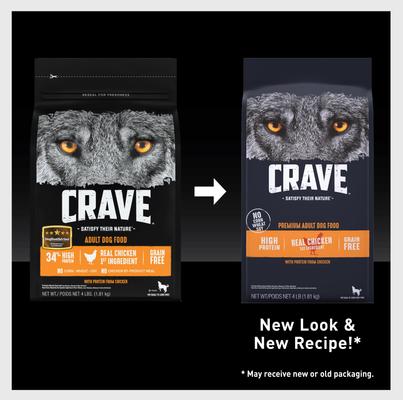 Show full view: Crave High Protein Chicken Adult Grain-Free Dry Dog Food, 4-lb bag slide 10 of 13