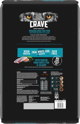 Show full view: Crave High Protein White Fish & Salmon Adult Grain-Free Dry Dog Food, 22-lb bag slide 3 of 13