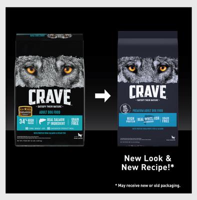 Show full view: Crave High Protein White Fish & Salmon Adult Grain-Free Dry Dog Food, 22-lb bag slide 10 of 13