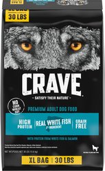 Crave High Protein White Fish & Salmon Adult Grain-Free Dry Dog Food, 30-lb bag