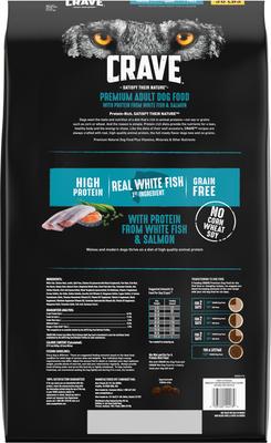 Show full view: Crave High Protein White Fish & Salmon Adult Grain-Free Dry Dog Food, 30-lb bag slide 3 of 13