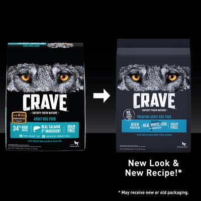 Show full view: Crave High Protein White Fish & Salmon Adult Grain-Free Dry Dog Food, 4-lb bag slide 10 of 13