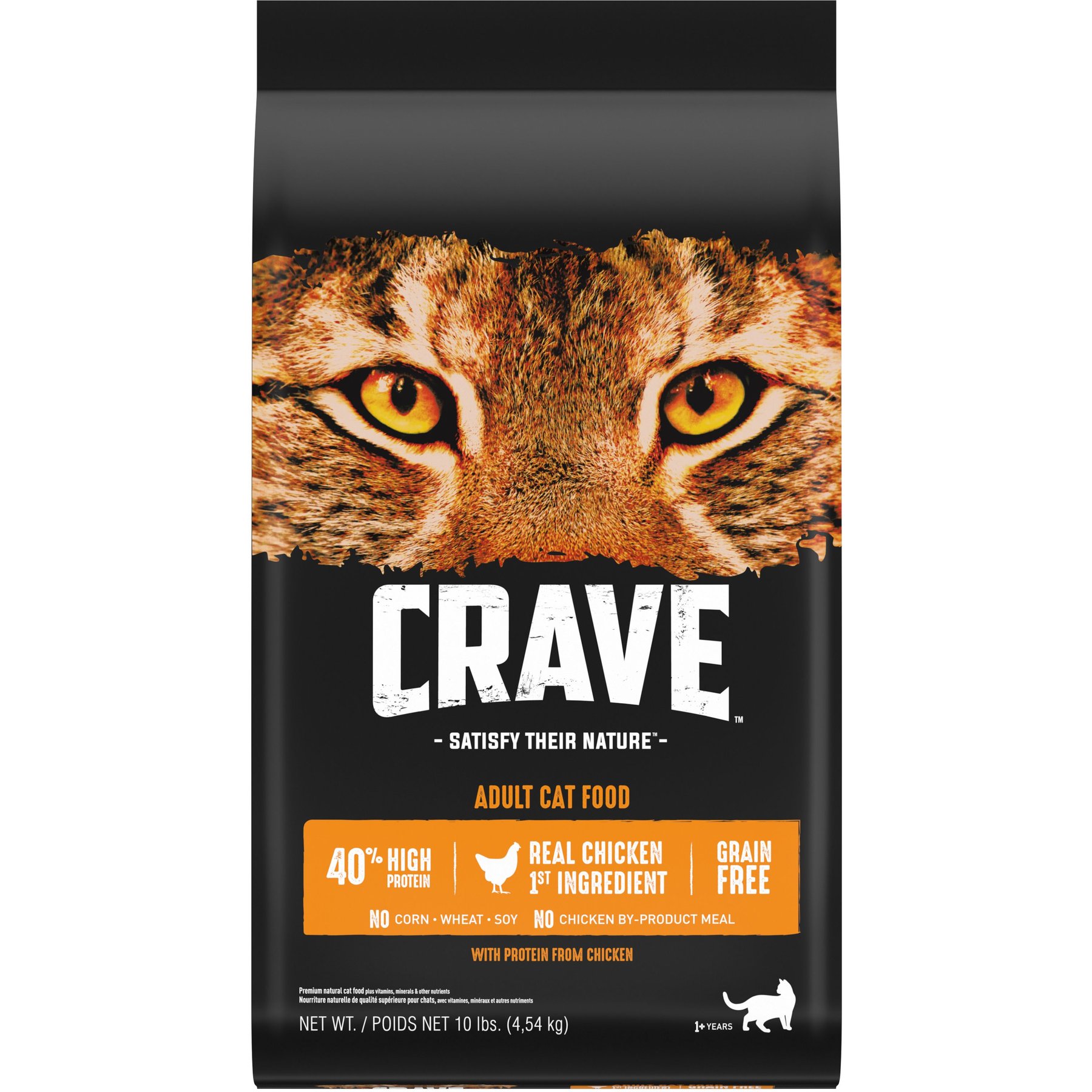 Crave with Protein from Chicken Adult Grain-Free Dry Cat Food, 10-lb bag
