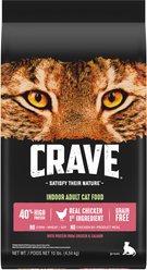 Crave with Protein from Chicken & Salmon Indoor Adult Grain-Free Dry Cat Food, 10-lb bag