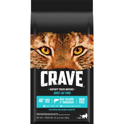 Crave Crave with Protein from Salmon & Ocean Fish Adult Grain-Free Dry Cat Food, 2-lb bag