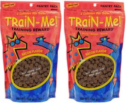 Crazy Dog Train-Me! Bacon Flavor Dog Treats, 1-lb bag, bundle of 2