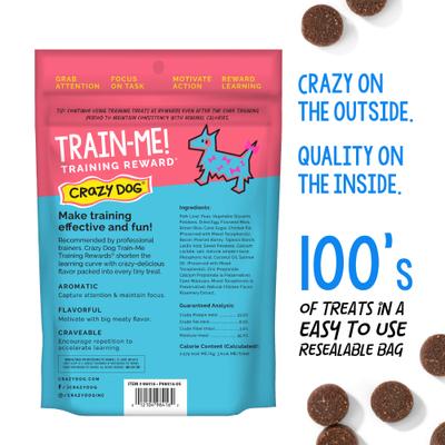 Show full view: Crazy Dog Train-Me! Bacon Flavor Dog Treats, 1-lb bag slide 3 of 10