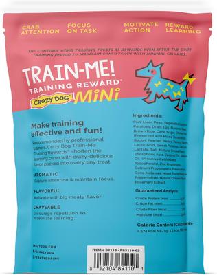 Show full view: Crazy Dog Train-Me! Minis Bacon Flavor Dog Treats, 10-oz bag slide 3 of 11