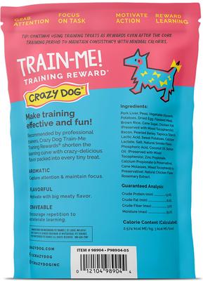 Show full view: Crazy Dog Train-Me! Minis Bacon Flavor Dog Treats, 4-oz bag slide 3 of 11