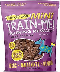 Crazy Dog Train-Me! Minis Beef Dog Soft & Chewy Treats, 10-oz bag