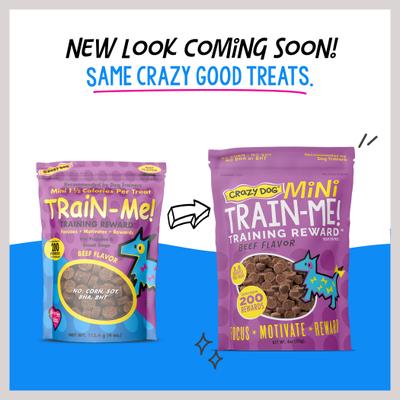 Show full view: Crazy Dog Train-Me! Minis Beef Flavor Dog Treats, 4-oz bag slide 4 of 11