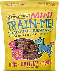 Crazy Dog Train-Me! Minis Chicken Flavor Dog Treats, 10-oz bag
