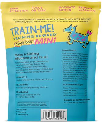 Show full view: Crazy Dog Train-Me! Minis Chicken Flavor Dog Treats, 10-oz bag slide 3 of 11