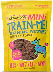 Crazy Dog Train-Me! Minis Chicken Flavor Dog Treats, 4-oz bag