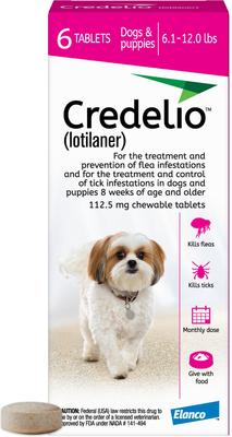 Show full view: Credelio Chewable Tablet, 6.1-12 lbs, (Pink Box), 12 Chewable Tablets (12-mos. supply) + Interceptor Plus Chew for Dogs, 50.1-100 lbs, (Blue Box), 12 Chews (12-mos. supply) slide 2 of 9