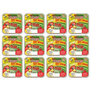 C&S Hot Pepper Delight No Melt Suet Dough Wild Bird Food, 11.75-oz tray, 12 count