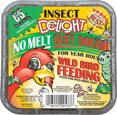 Show full view: C&S Insect Delight No Melt Suet Dough Bird Food, 11.75-oz bag, case of 12 slide 2 of 6