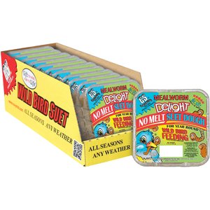C&S Mealworm Delight No Melt Suet Dough Wild Bird Food, 11.75-oz tray, 12 count