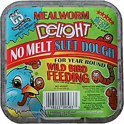 C&S Mealworm Delight No Melt Suet Dough Wild Bird Food, 11.75-oz tray, 12 count slide 2 of 9