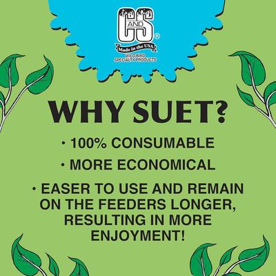 Show full view: C&S Mealworm Delight No Melt Suet Dough Wild Bird Food, 11.75-oz tray, 12 count slide 3 of 12