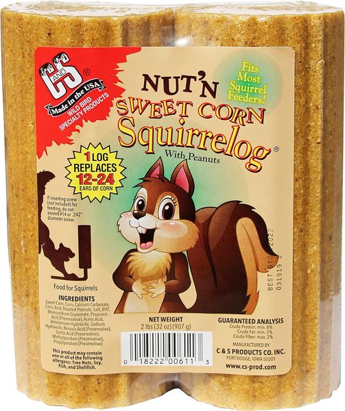 C&S Nut'n Sweet Corn Squirrelog Refill Squirrel Food