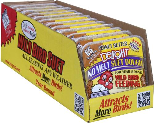 Show full view: C&S Peanut Butter Delight No Melt Suet Dough Bird Food, 11.75-oz bag, case of 12 slide 3 of 10