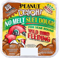 C&S Peanut Delight No Melt Suet Dough Wild Bird Food, 11.75-oz tray, 3 count
