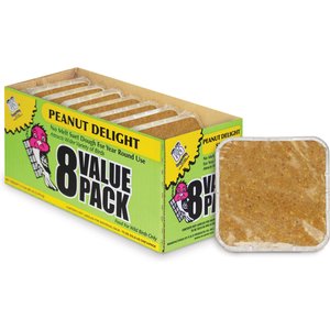C&S Peanut Delight No Melt Suet Dough Wild Bird Food, 11.75-oz tray, case of 8