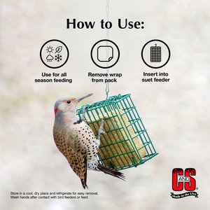 C&S Peanut Delight No Melt Suet Dough Wild Bird Food, 11.75-oz tray, case of 8