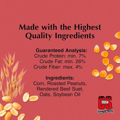 Show full view: C&S Peanut Suet Nuggets Wild Bird Food, 1.68-lb bag, bundle of 6 slide 3 of 11