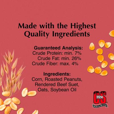 Show full view: C&S Peanut Suet Nuggets Wild Bird Food, 1.68-lb bag slide 2 of 12