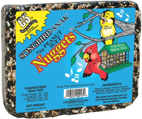 Show full view: C&S Songbird Snak Peanut Suet Nuggets Wild Bird Food, case of 6 slide 4 of 9