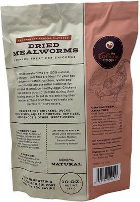 Show full view: Culinary Coop Strawberry Banana Dried Mealworm Chicken Treats, 10-oz bag slide 2 of 3