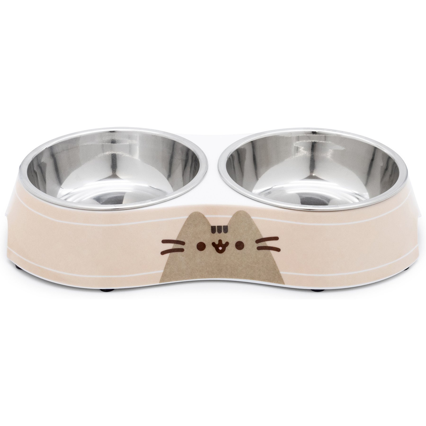 CultureFly Classic Melamine Double Stainless Steel Cat Bowl, 0.75-cup