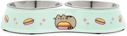 CultureFly Pie Motif Melamine Double Stainless Steel Cat Bowl, 0.75-cup slide 2 of 4