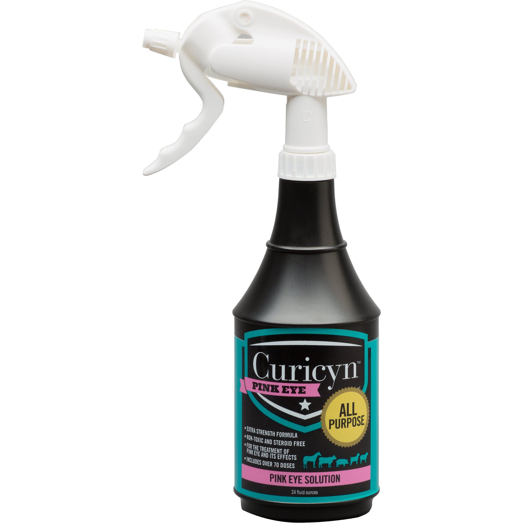 Curicyn All-Purpose Dog, Cat, Bird, Farm Animal & Horse Pink Eye Solution, 24-fl oz bottle