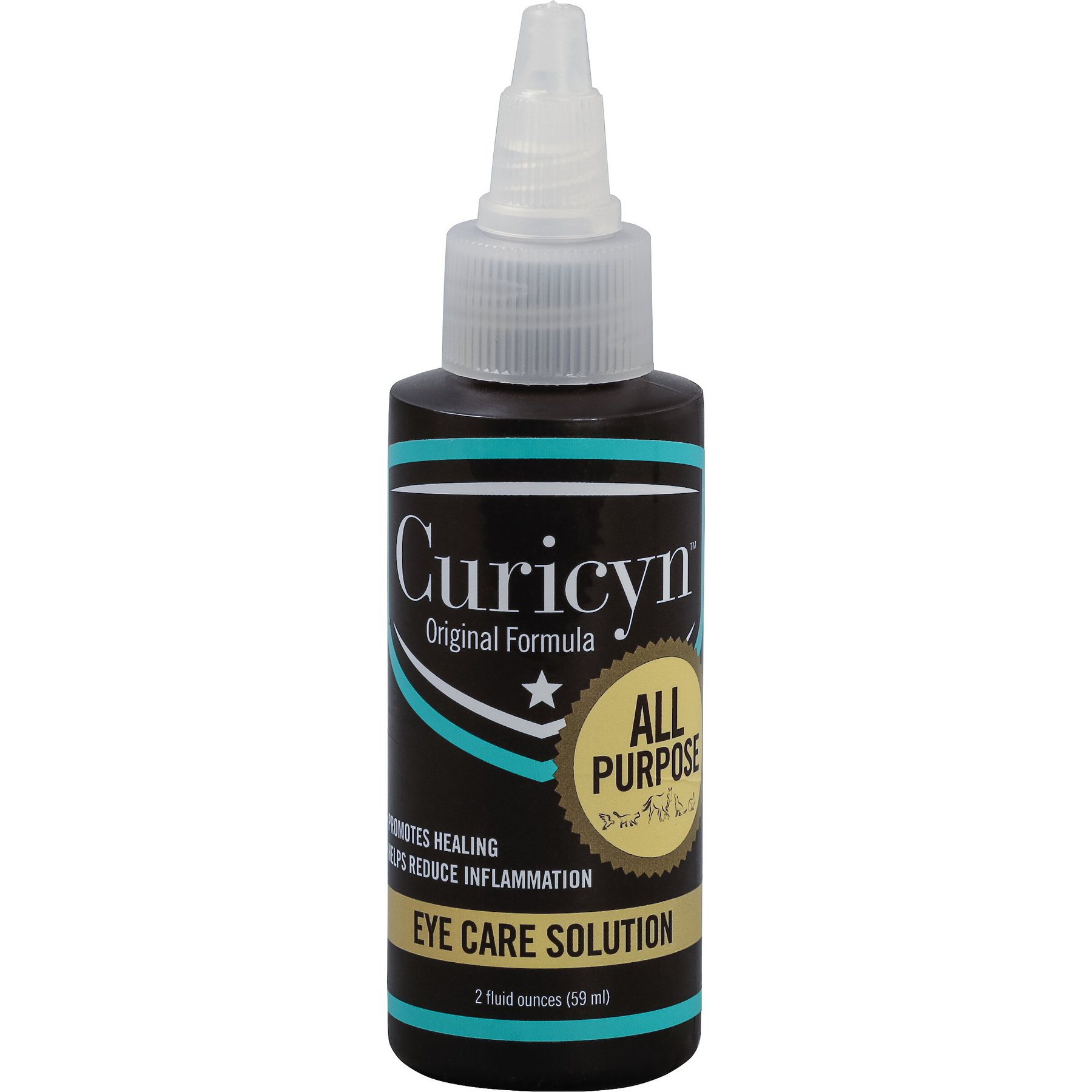 Curicyn All-Purpose Dog, Cat, Bird & Horse Eye Care Solution, 2-fl oz bottle